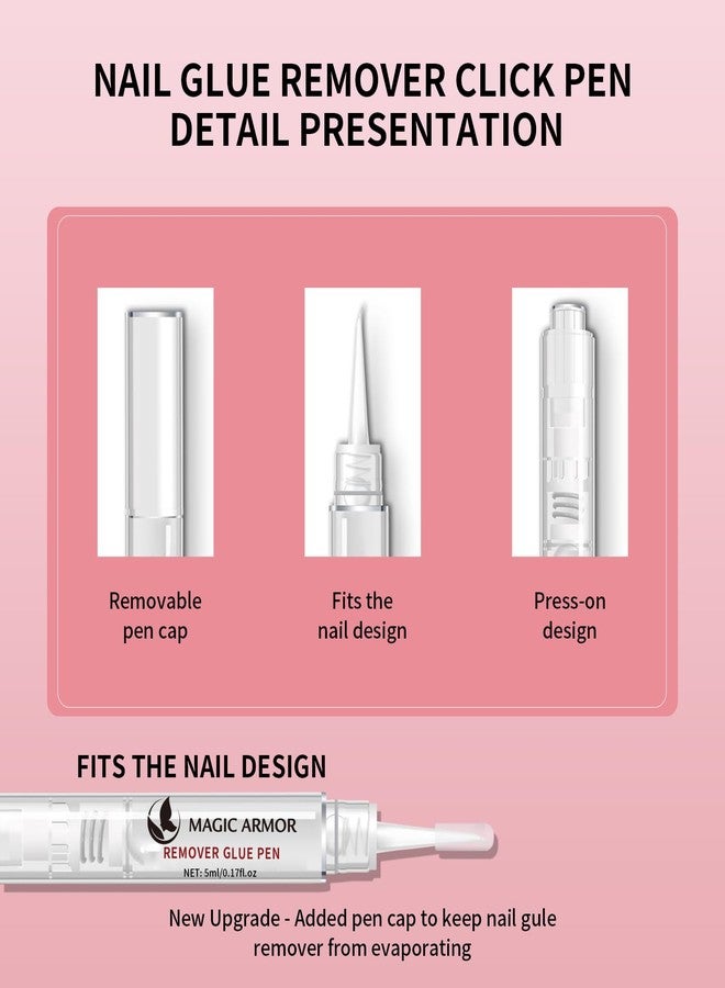 MAGIC ARMOR 15g Semi Solid Nail Glue Gel with 5ml Remover Glue Pen, Super Glue for Press On Nails, No UV Light Needed Long Lasting, Click Removal Pen Design 3-in-1 Remover - Image 3